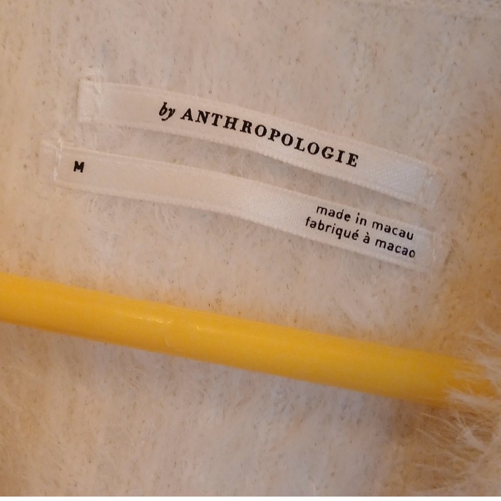 Anthropologie‎ Creamy-white Fuzzy Cardigan.sz M - Picture 3 of 3
